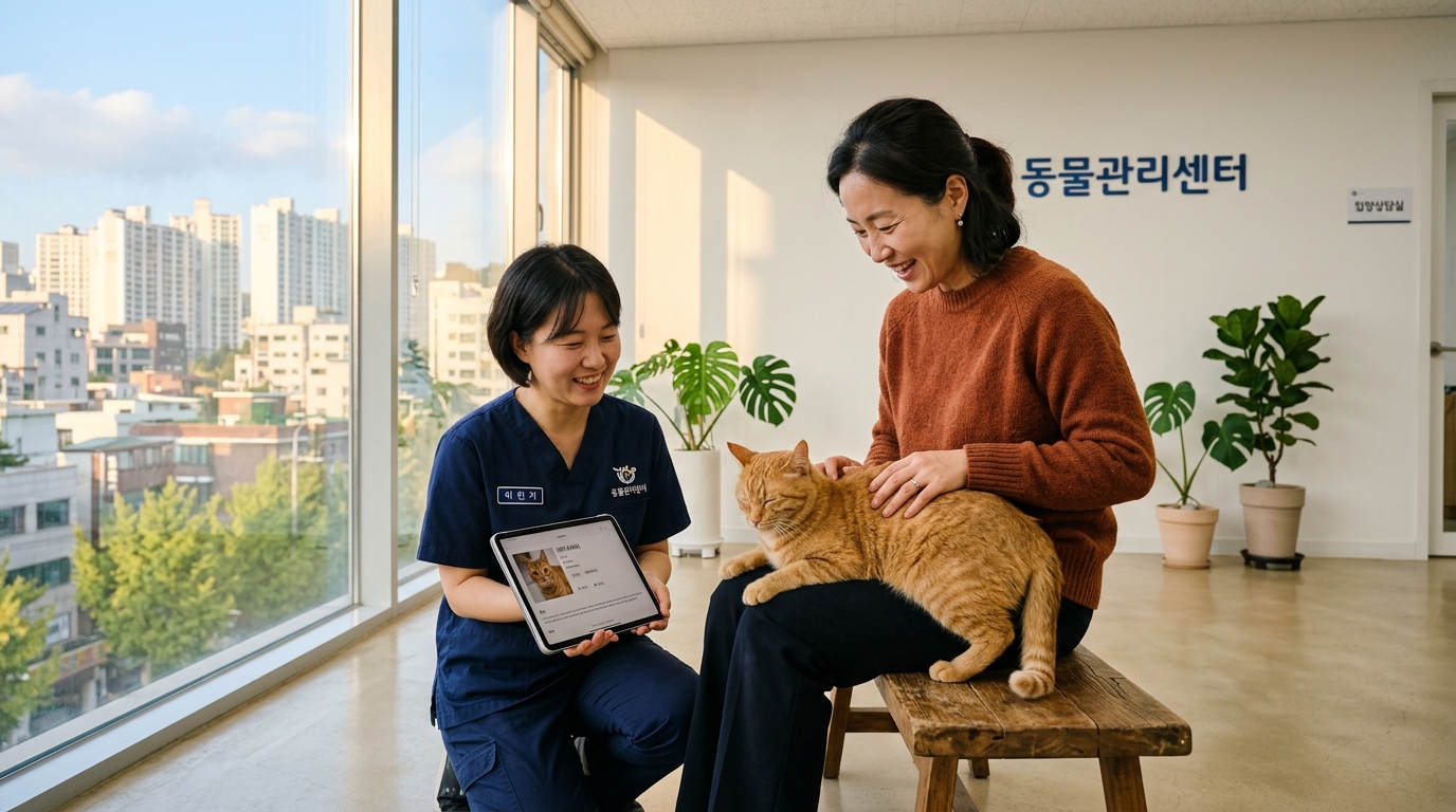 새로운 가족 연결을 위한 입양 상담 장면